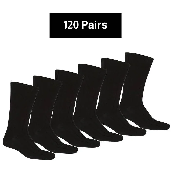 120 Pairs Black Dress Socks