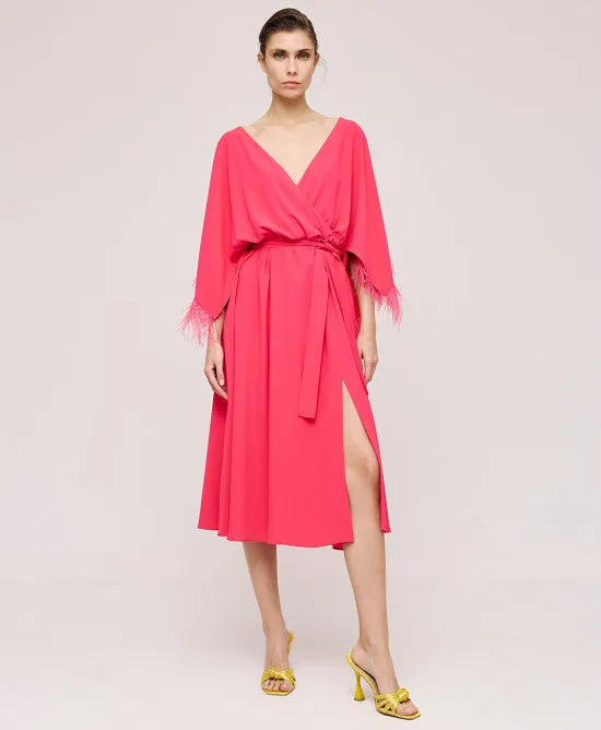 Access Fashion Candy Wrap dress With Feathers