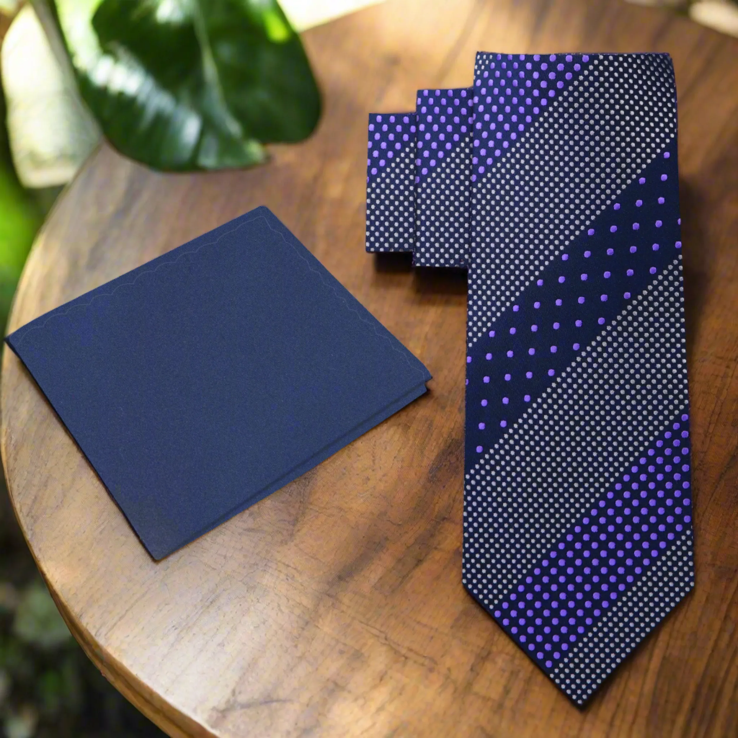 Accolades Purple Polka Necktie