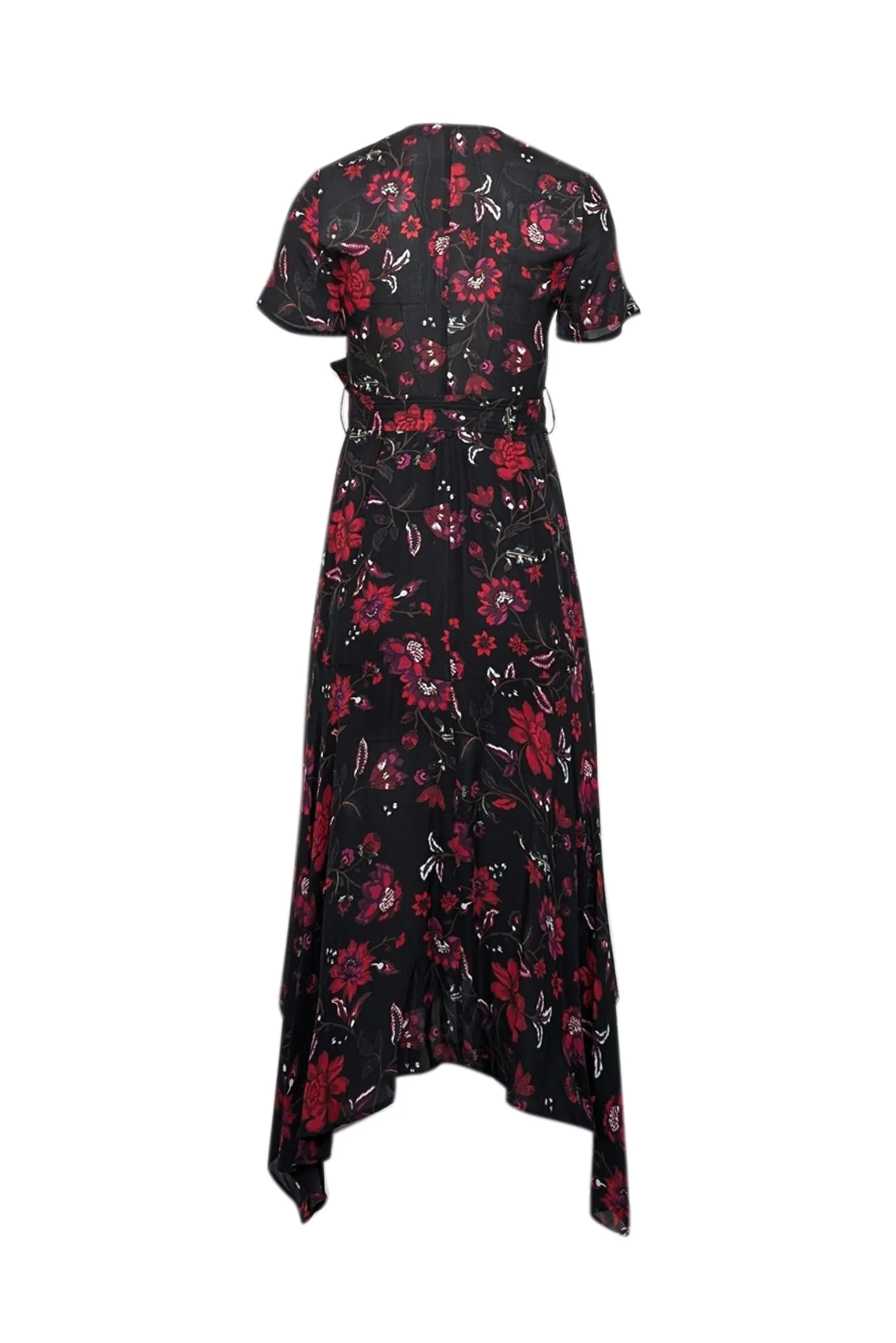 A.L.C. -  Black & Red Floral Wrap Dress Sz 0