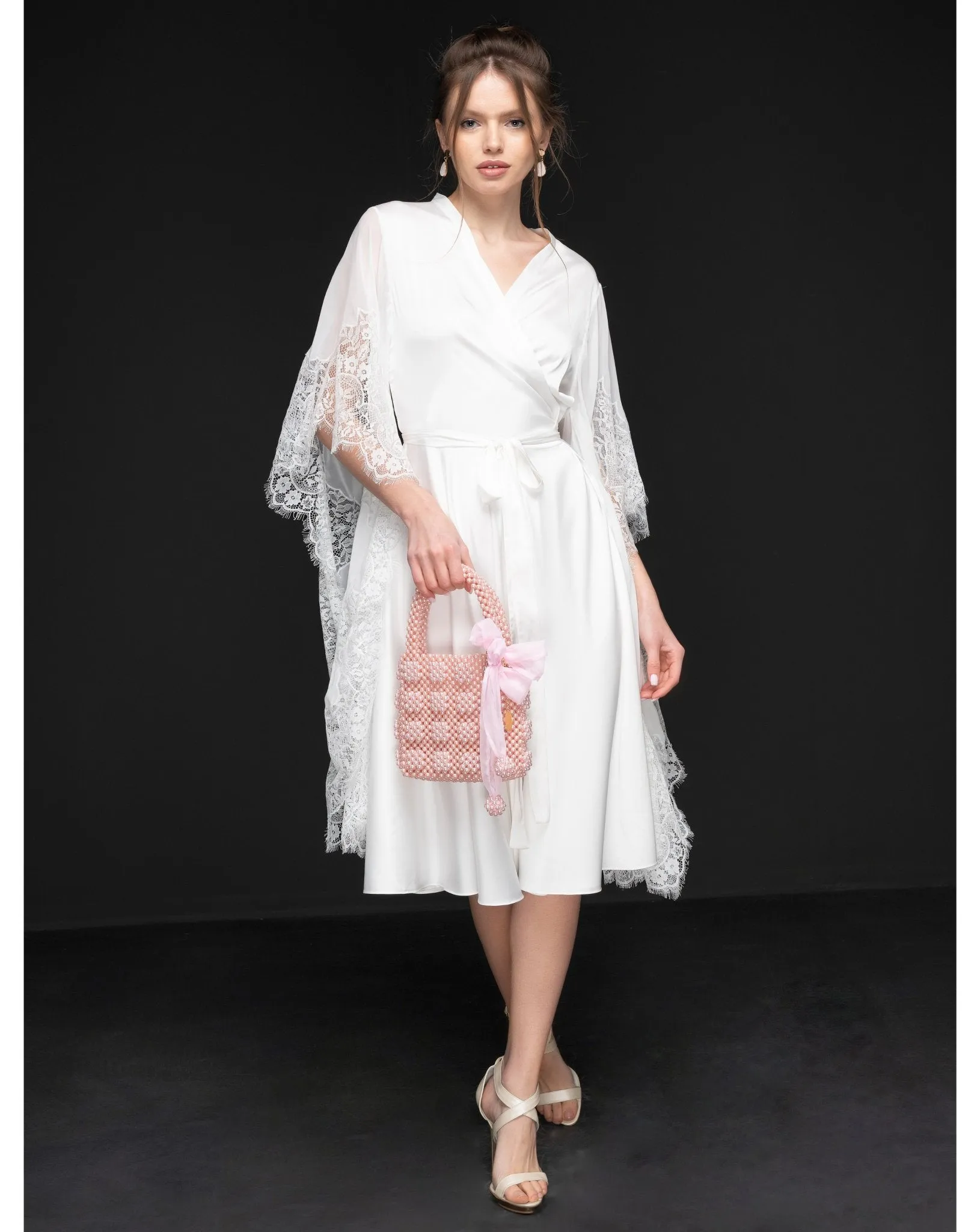 Angel White Lace Dress Long Sleeve