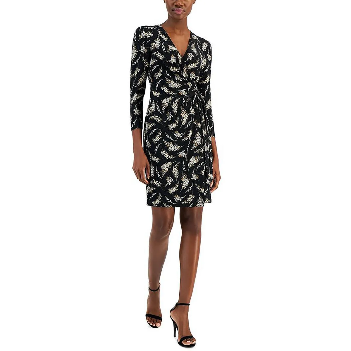 Anne Klein Womens Wrap Mini Wrap Dress