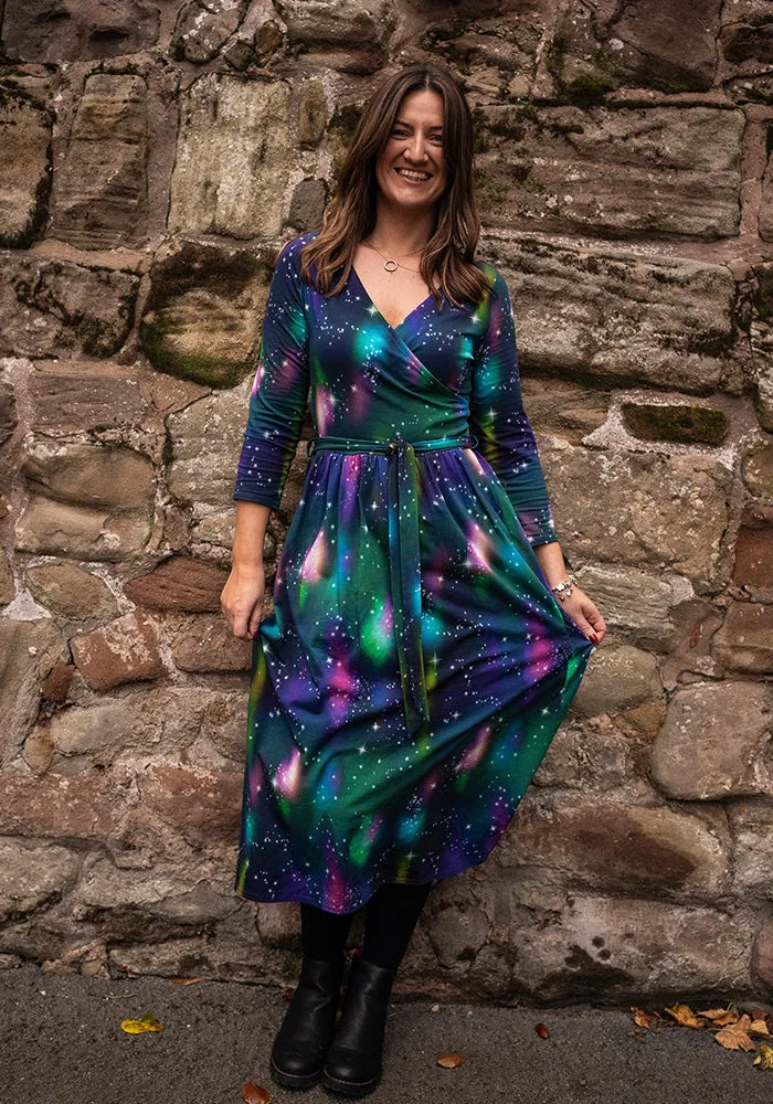 Astoria Galaxy Print Cotton Midi Dress