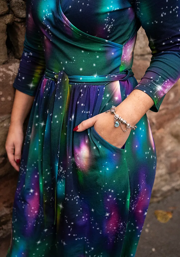 Astoria Galaxy Print Cotton Midi Dress