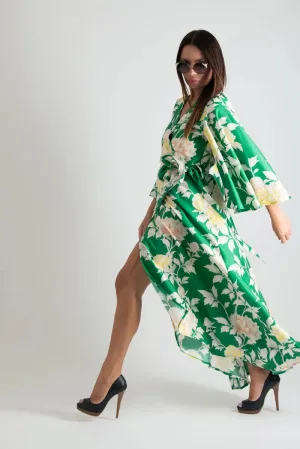 ASTRID Green Summer Wrap Dress