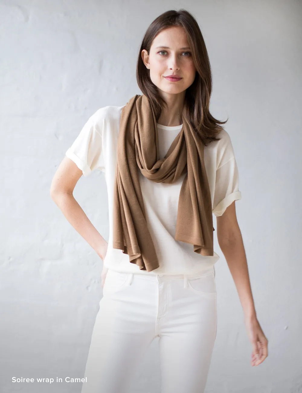 Australian Superfine Merino Wrap - Camel