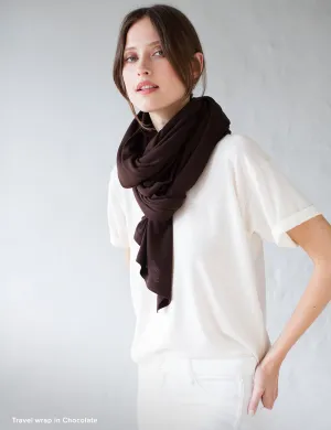 Australian Superfine Merino Wrap - Chocolate