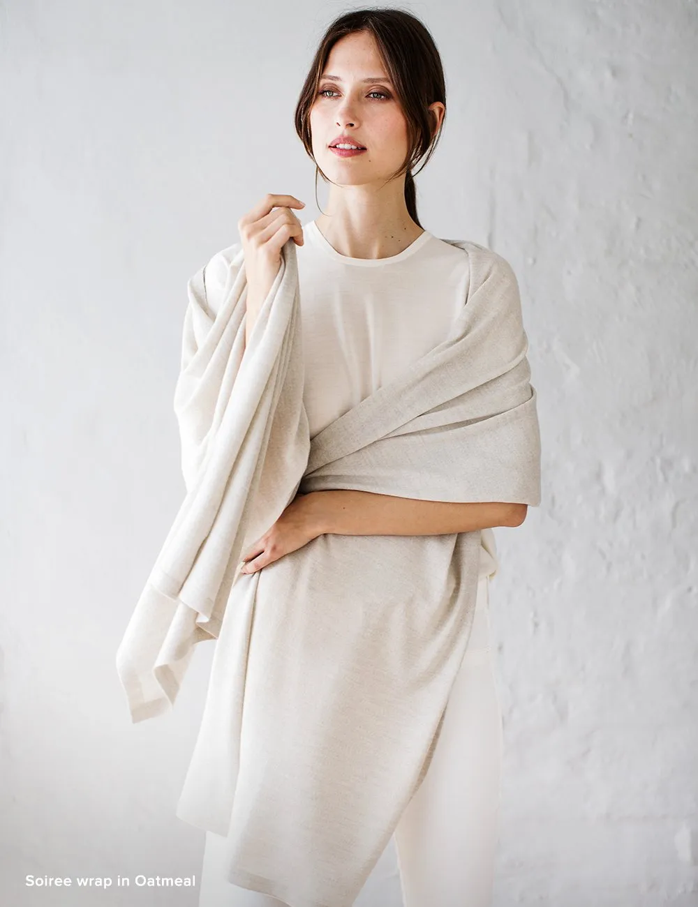 Australian Superfine Merino Wrap - Oatmeal