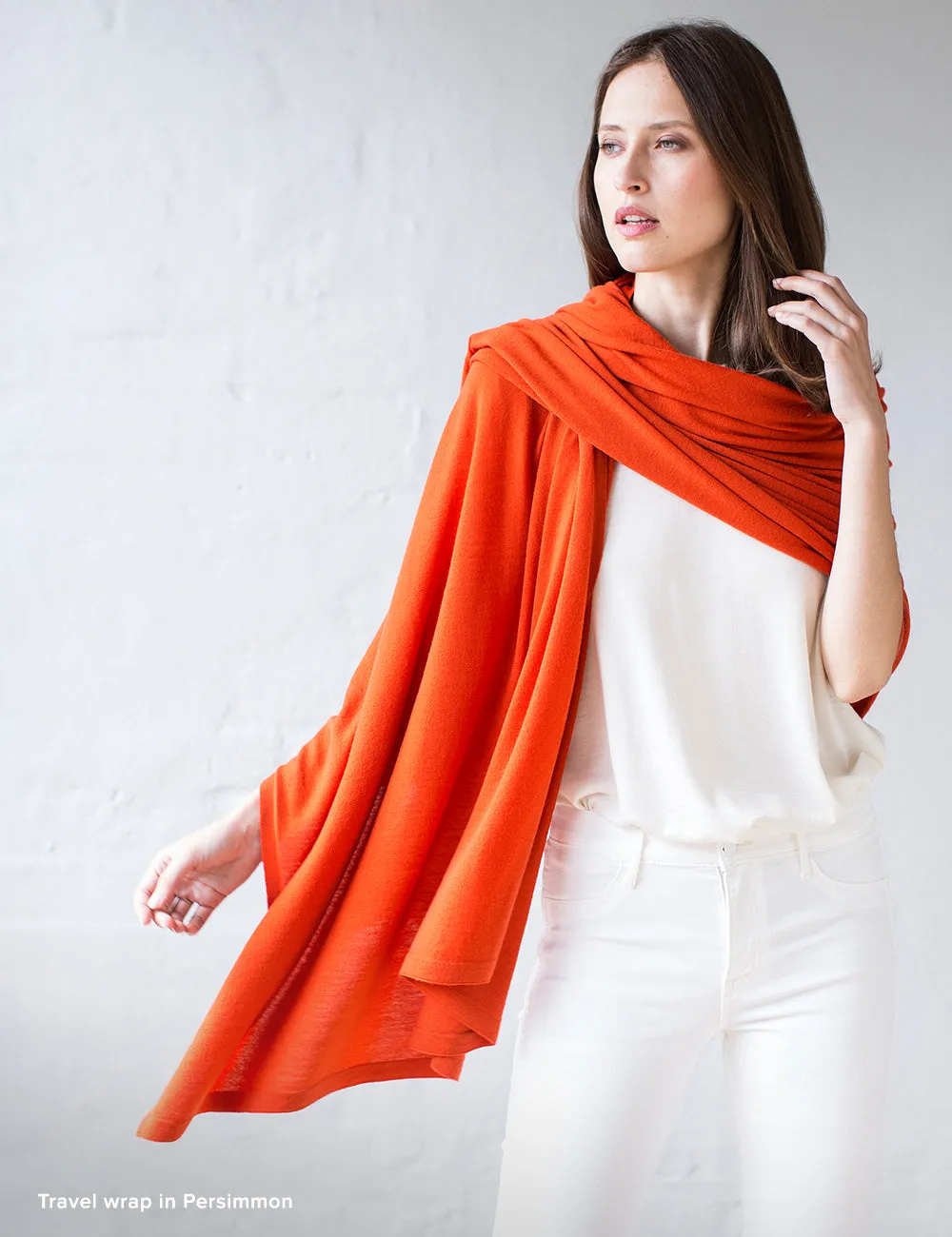 Australian Superfine Merino Wrap - Persimmon