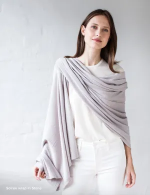 Australian Superfine Merino Wrap - Stone