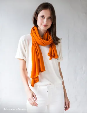 Australian Superfine Merino Wrap - Tangerine