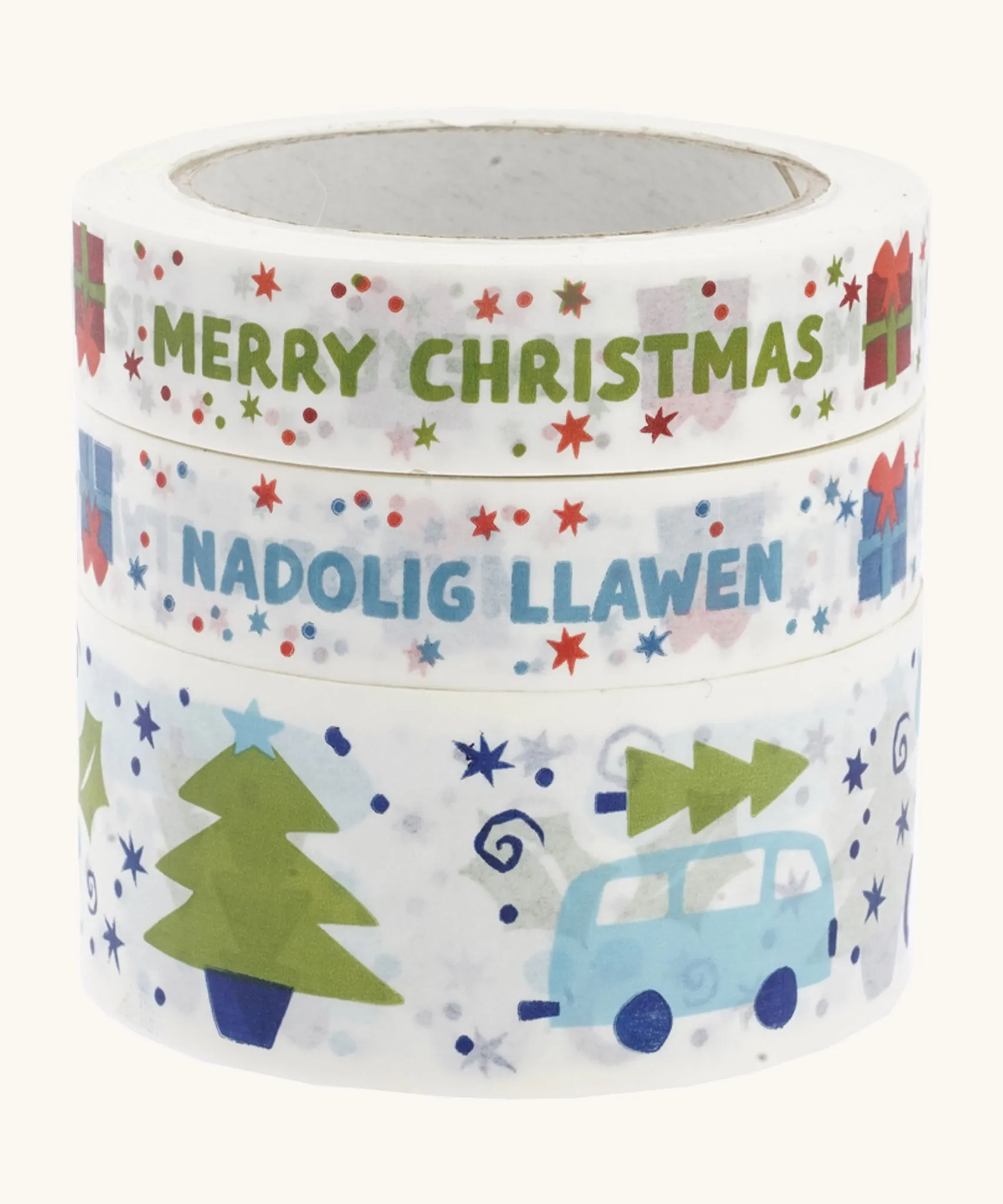 Babipur Wide Eco Paper Tape - ﻿Christmas Camper Van