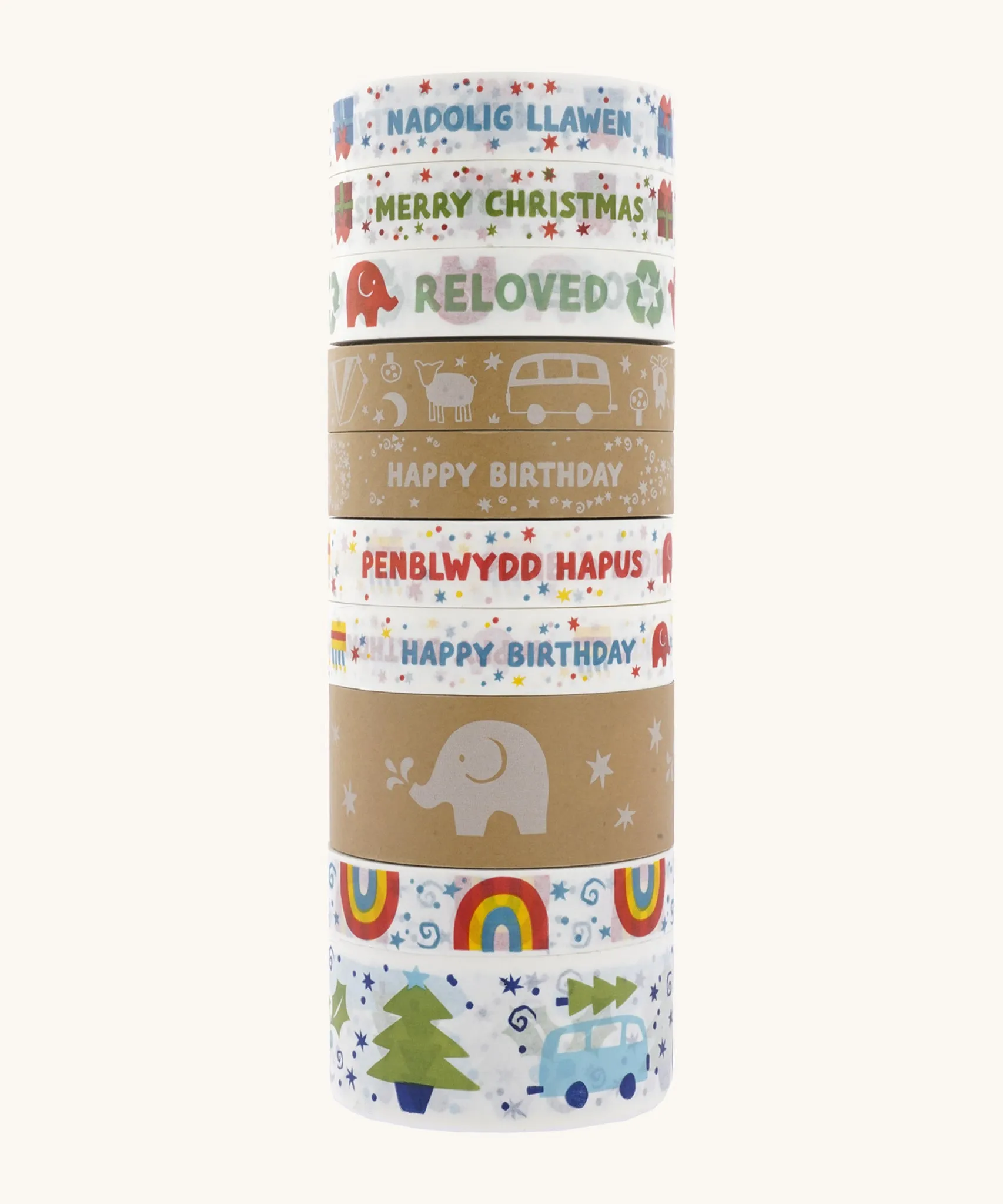 Babipur Wide Eco Paper Tape - ﻿Christmas Camper Van