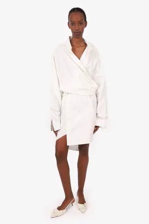 Balenciaga White Wrap Shirt Dress Size 38