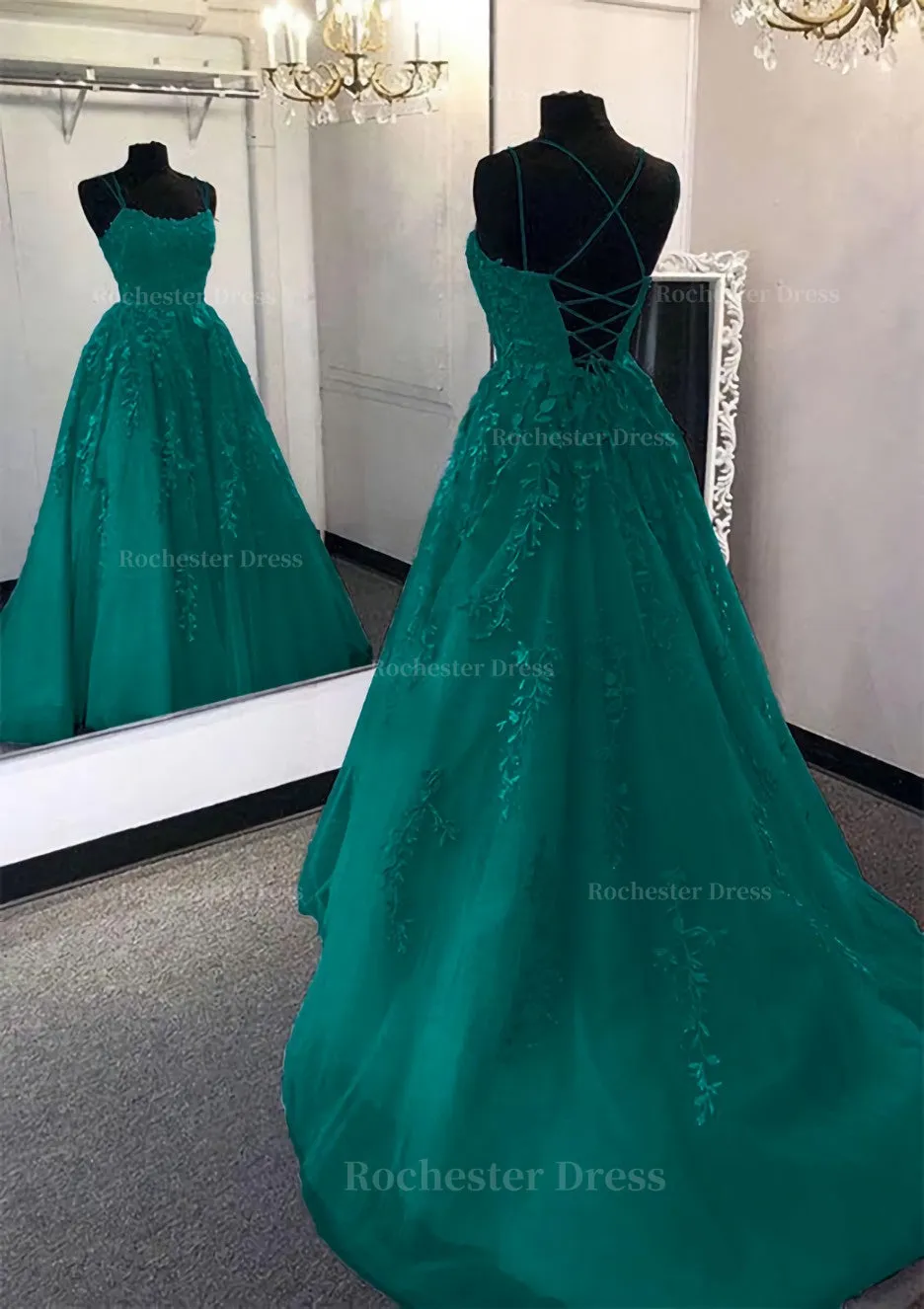 Ball Gown Scoop Neck Long/Floor-Length Tulle Prom Dress