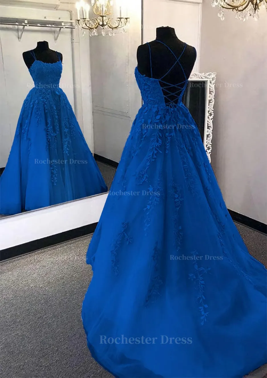 Ball Gown Scoop Neck Long/Floor-Length Tulle Prom Dress