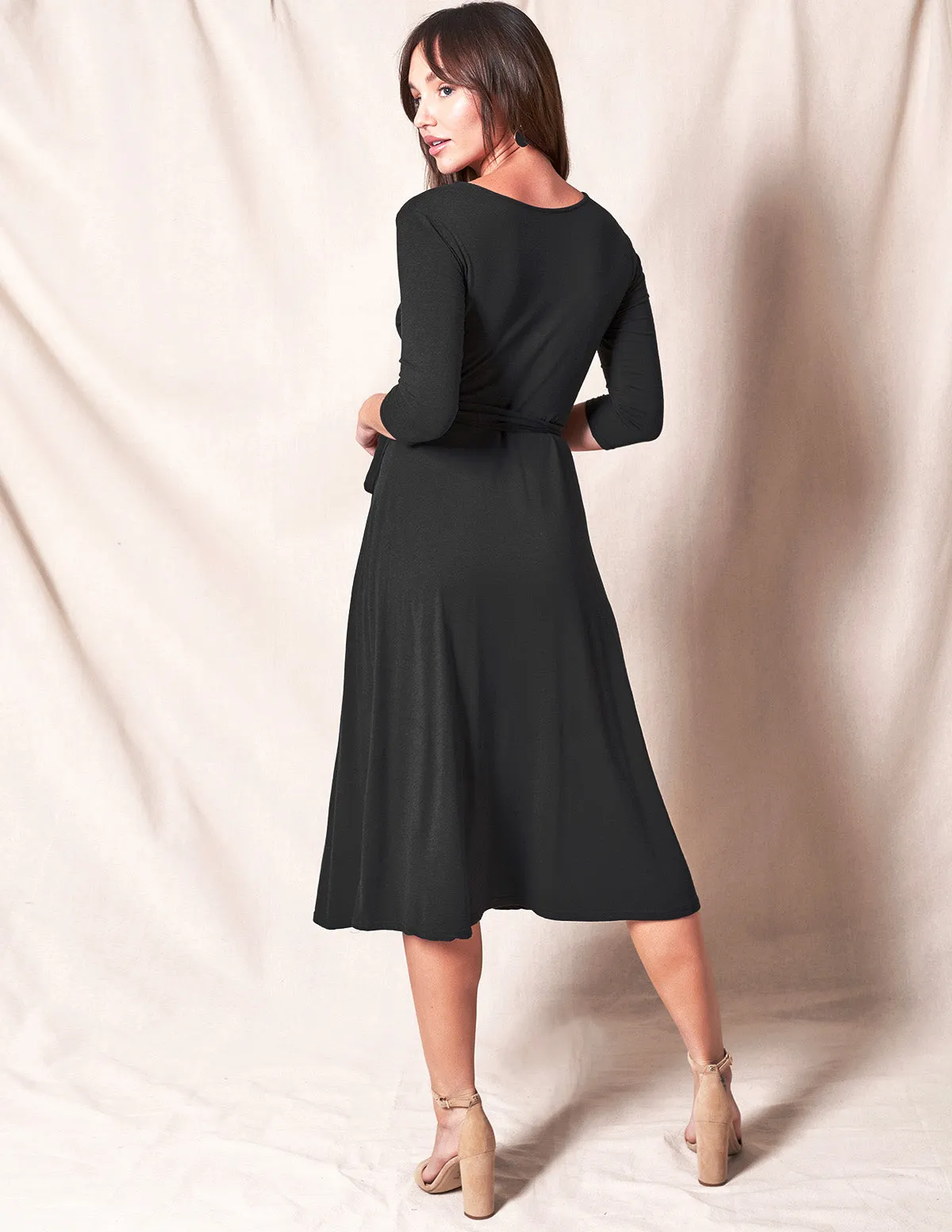 Bamboo / Organic Cotton Wrap Dress - Black- Medium, Large and XL Only