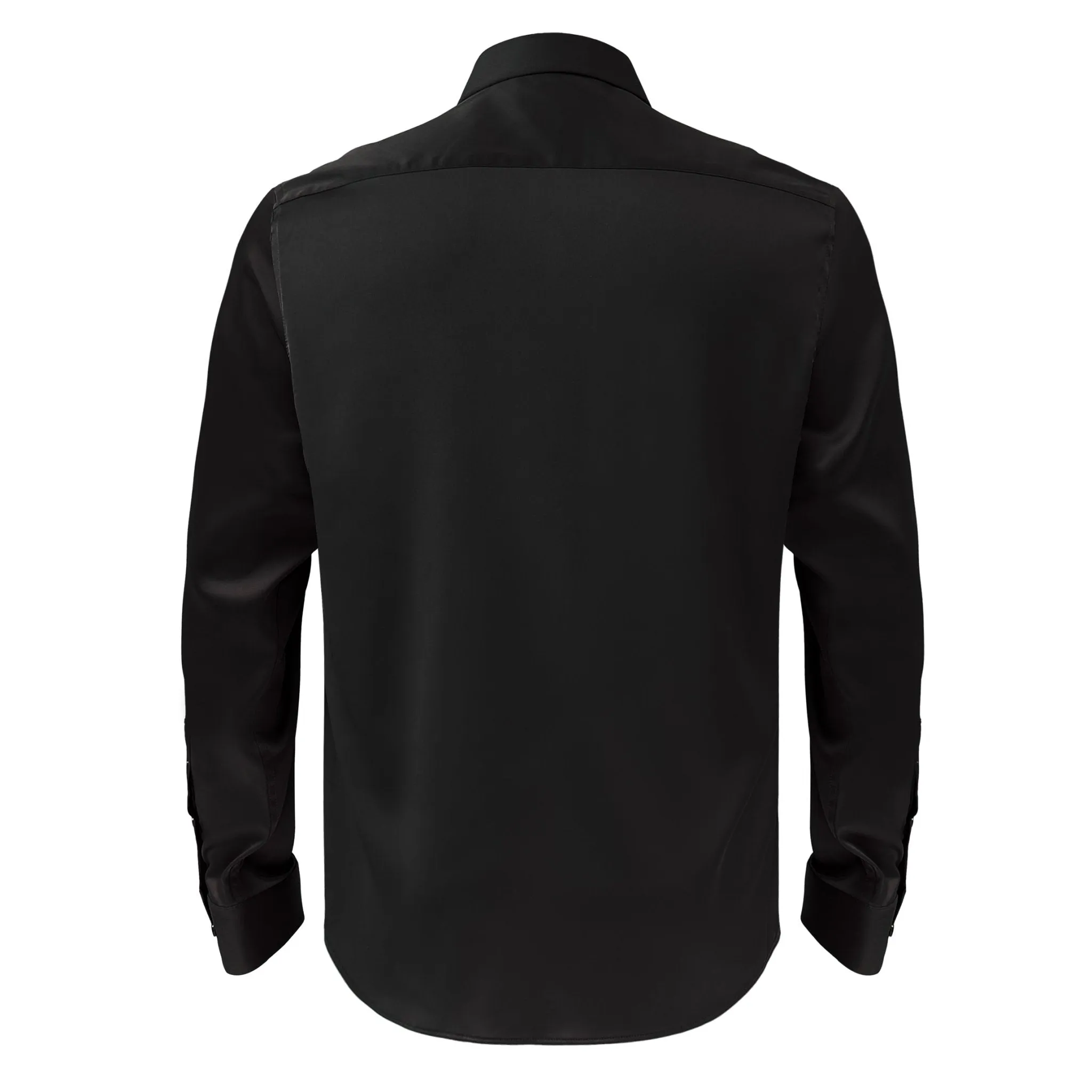 Barocco Luxe Satin Stretch Shirt BLACK