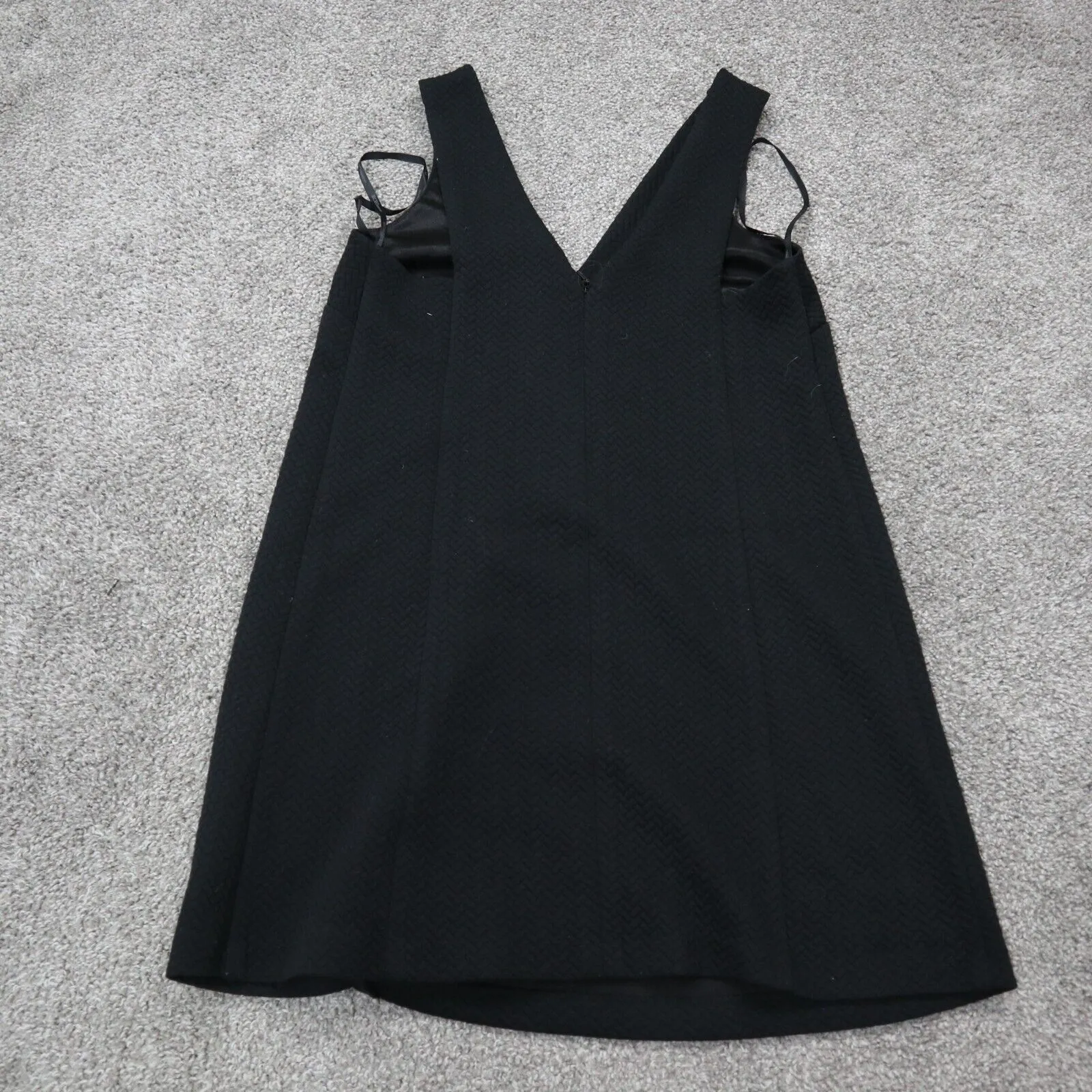 BCBGMAXAZRIA Womens Casual V Neck Wrap Dress Sleeveless Back Zip Black Size 0