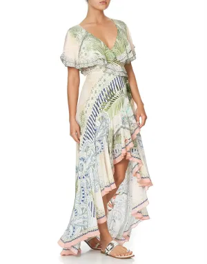 Beach Shack Frill Sleeve Long Dress