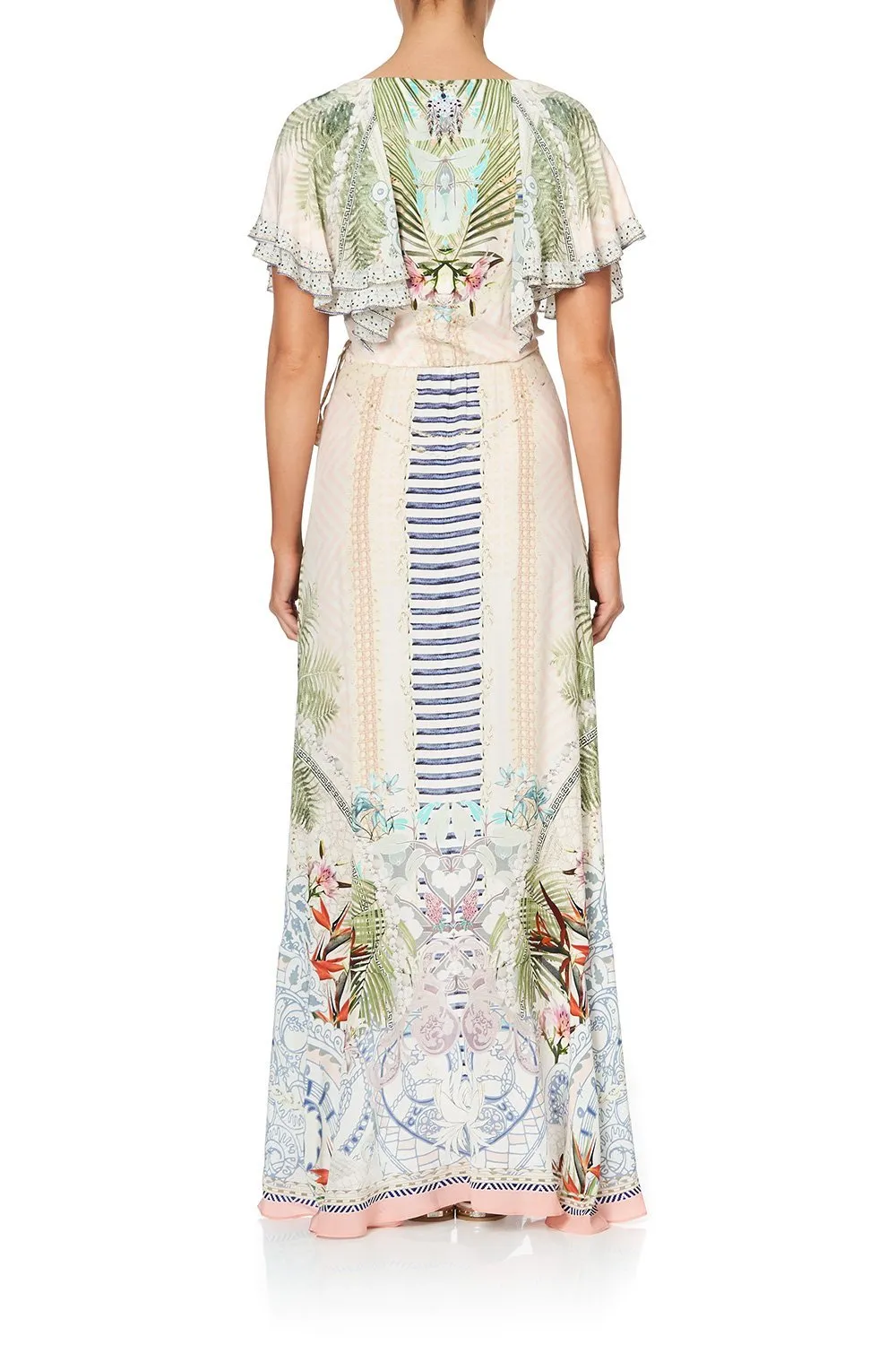 Beach Shack Frill Sleeve Long Dress