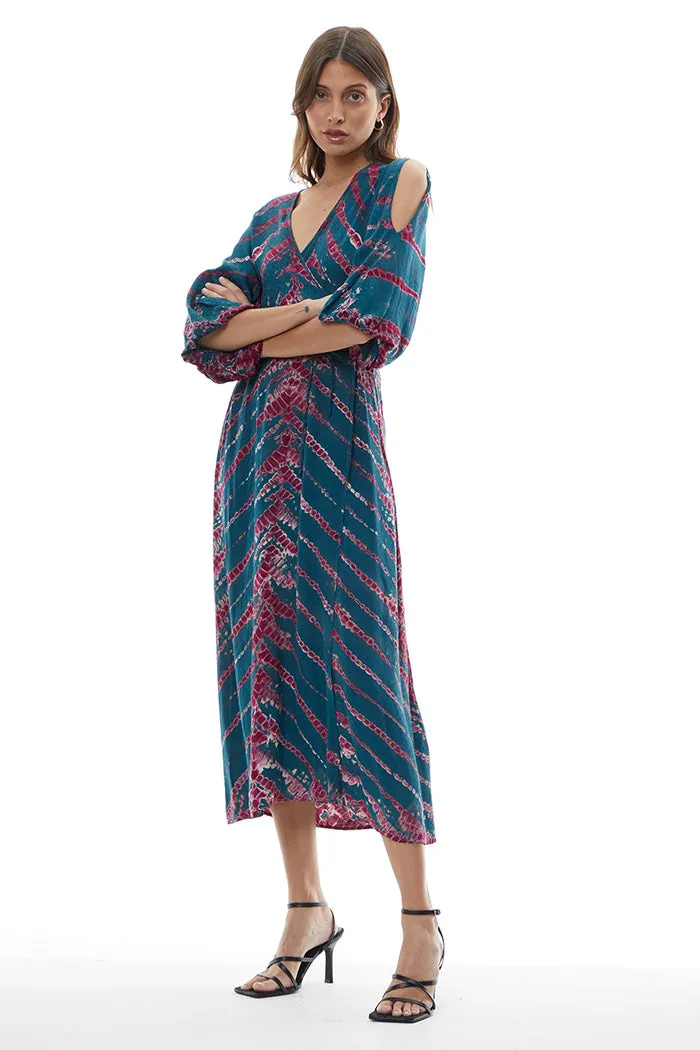 Belle Midi Wrap Dress // Dark Teal Savannah ~ NO RETURNS