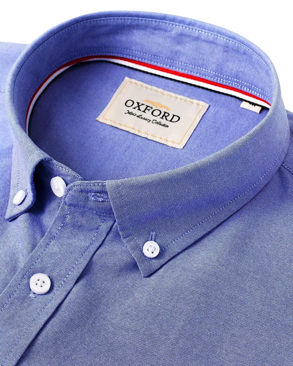 Big & Tall Solid Oxford Shirt Long Sleeve Button Down Shirts with Pocket