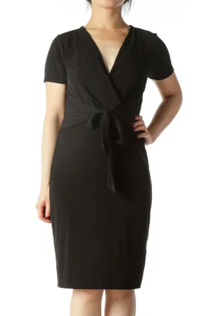 Black Wrap Evening Dress