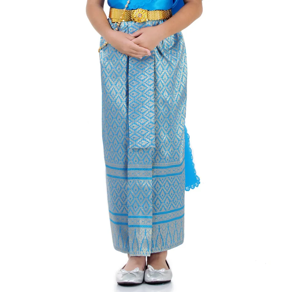 Blue Charm Traditional Chut Thai Girls Dress