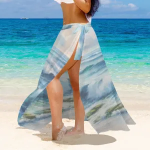 Blue Ocean Bathing Suit Cover Up, Wrap-Around Skirt