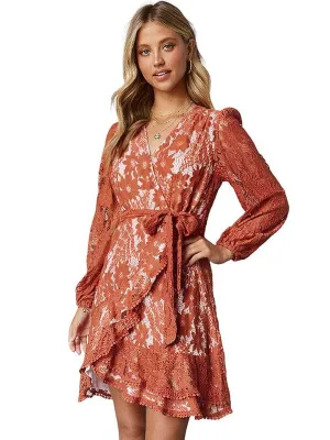 Bohemian Lace Wrap Dress