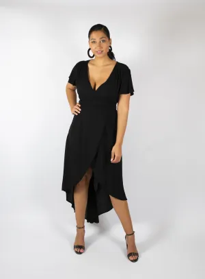 Bovi Wrap Dress- Black