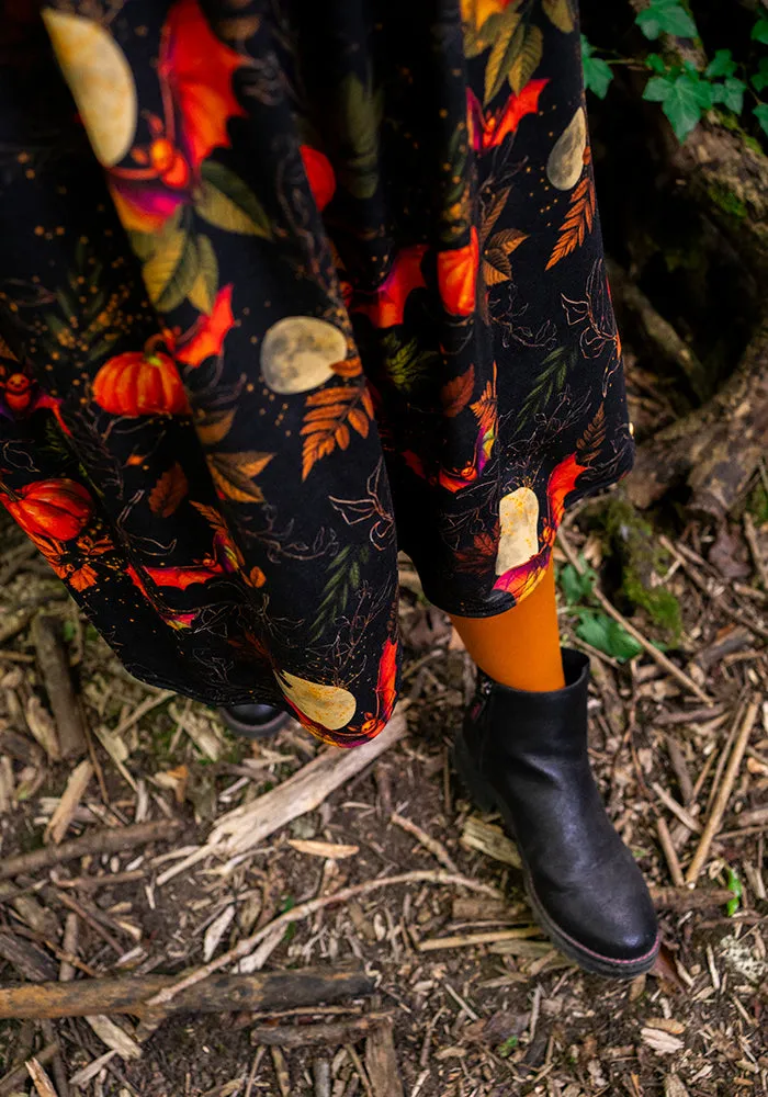 Bram Pumpkins & Bat Print Midi Dress