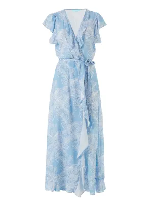 Brianna Tropical Blue Long Dress