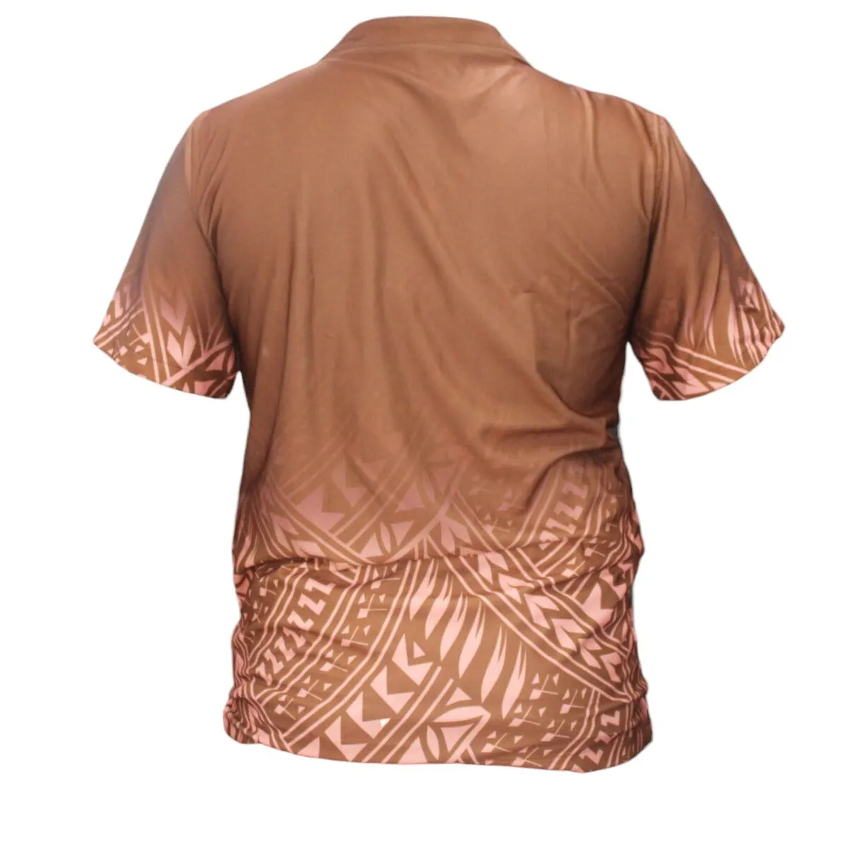 Brown Short Sleeve Shirt Polynesian & Samoan Design