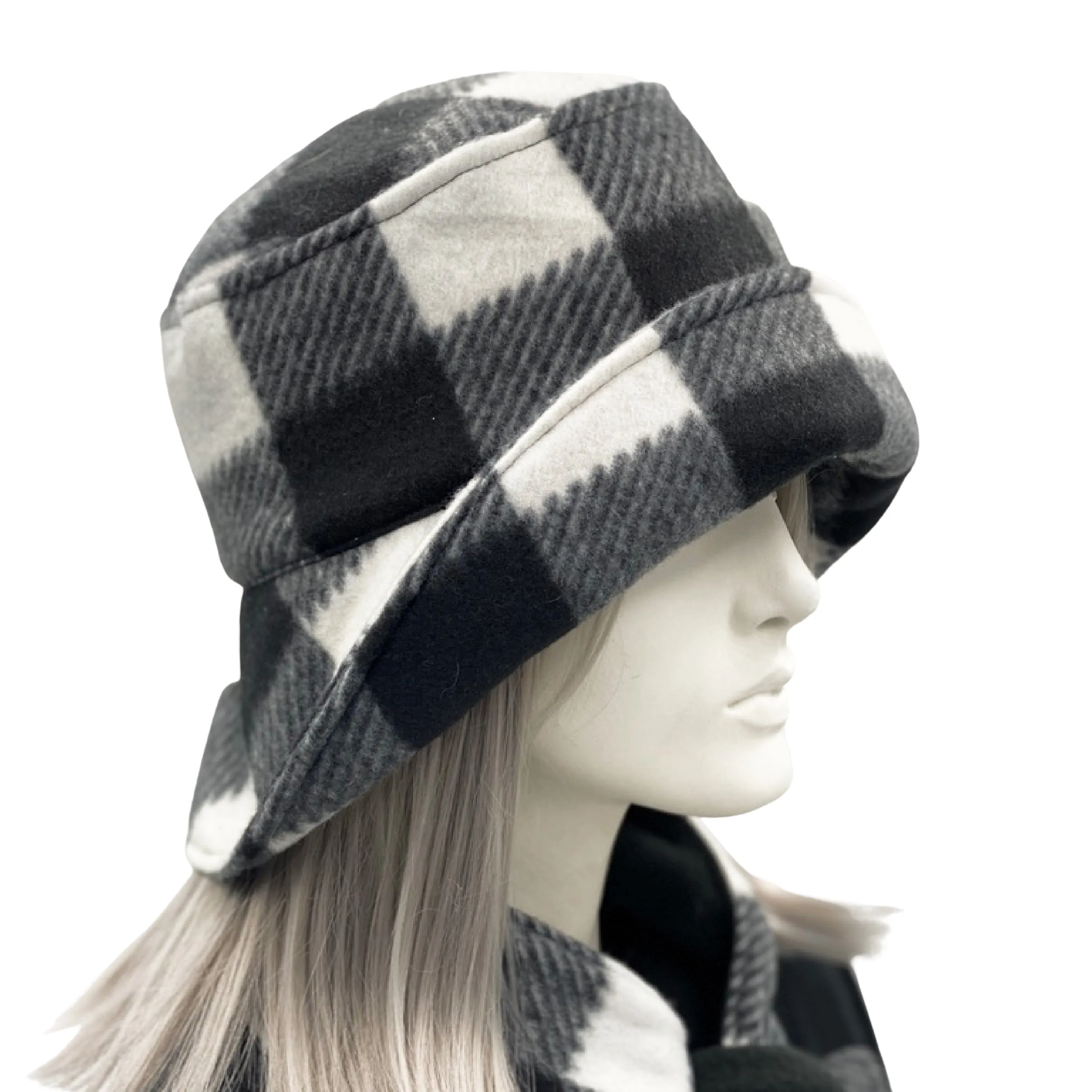 Buffalo Check Fleece Hat | The Eleanor