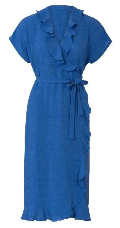 Burda Pattern 6207  Wrap Dress with Tie Bands – 
Hem and Neckline Flounces