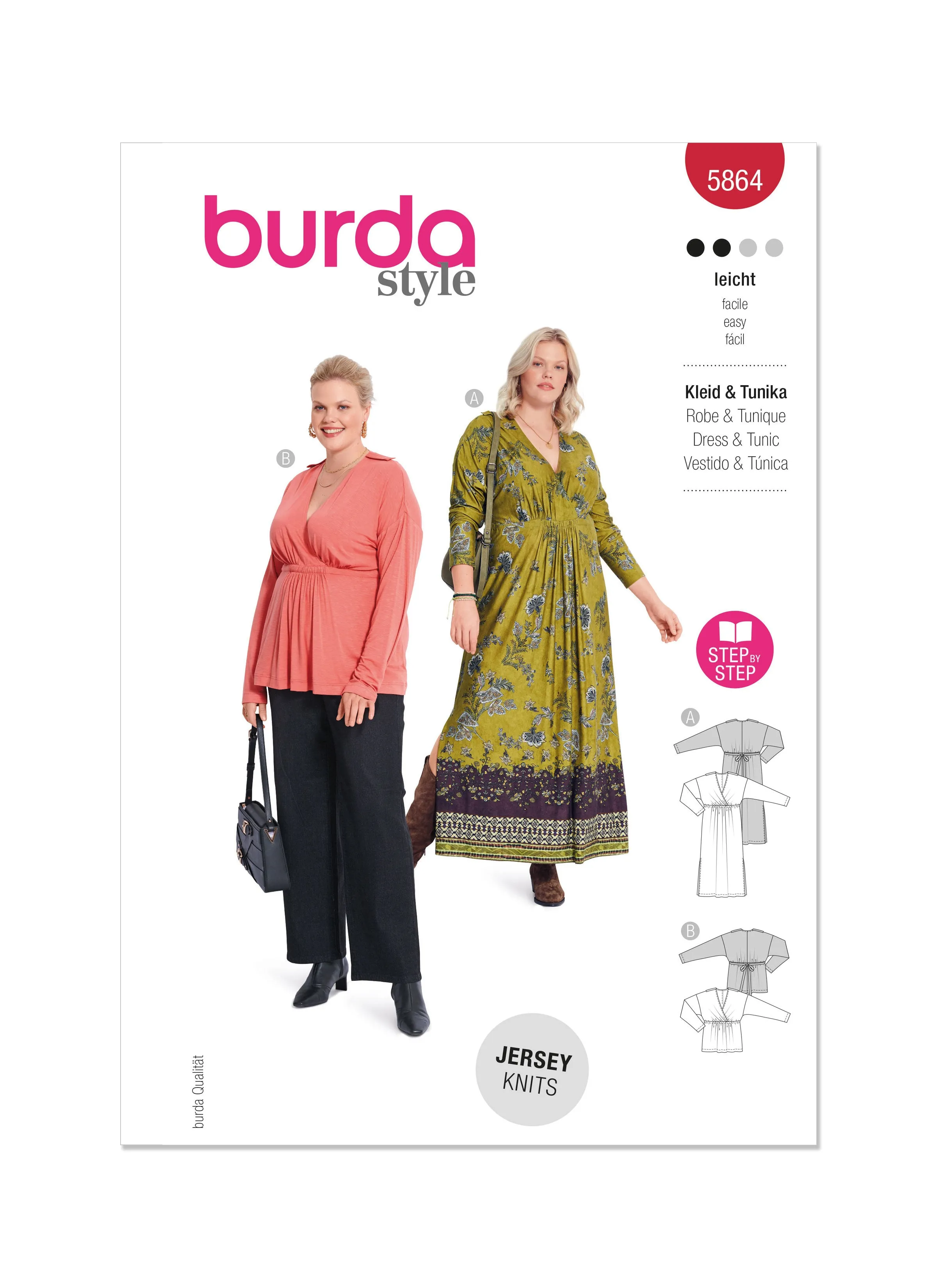 Burda Sewing Pattern 5864 Misses' Dress & Tunic Top