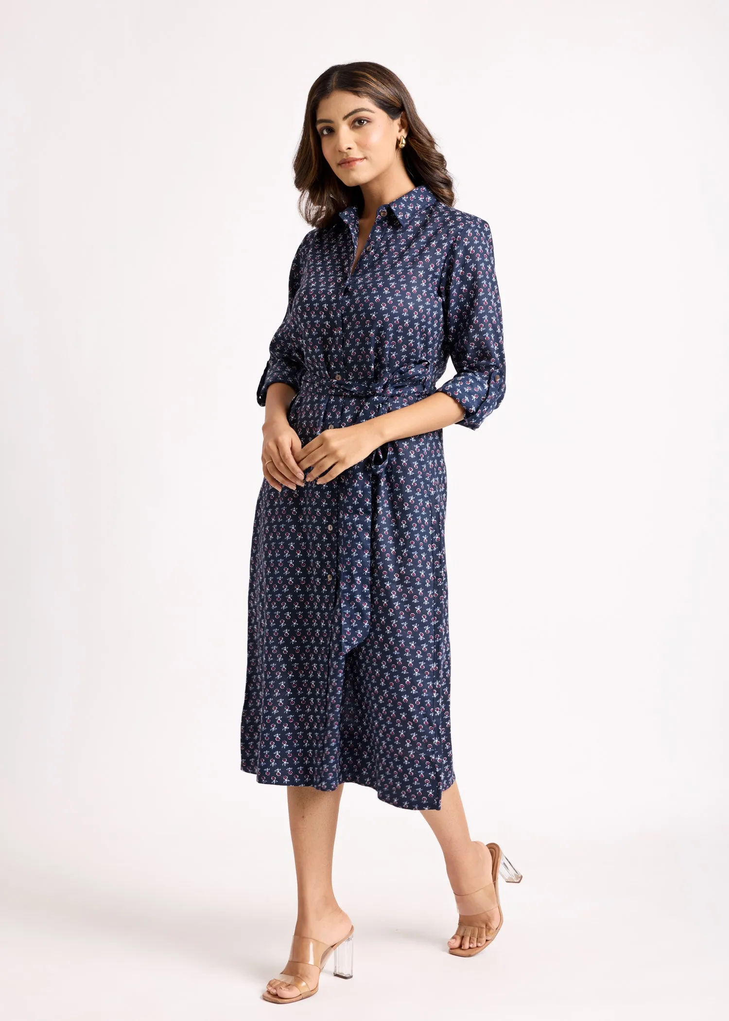 Button Down Shirt Navy Blue Dress