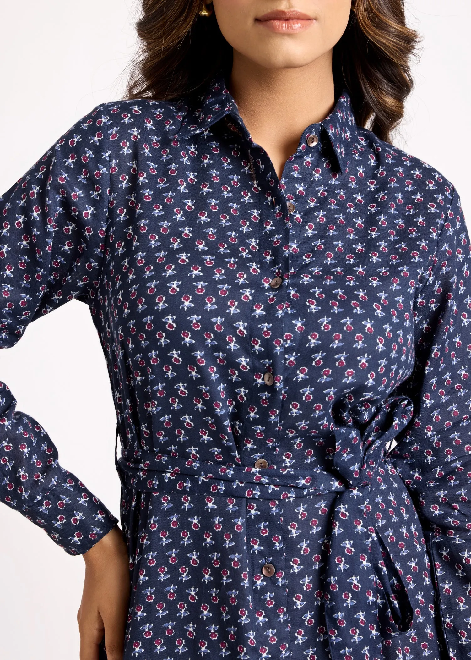 Button Down Shirt Navy Blue Dress