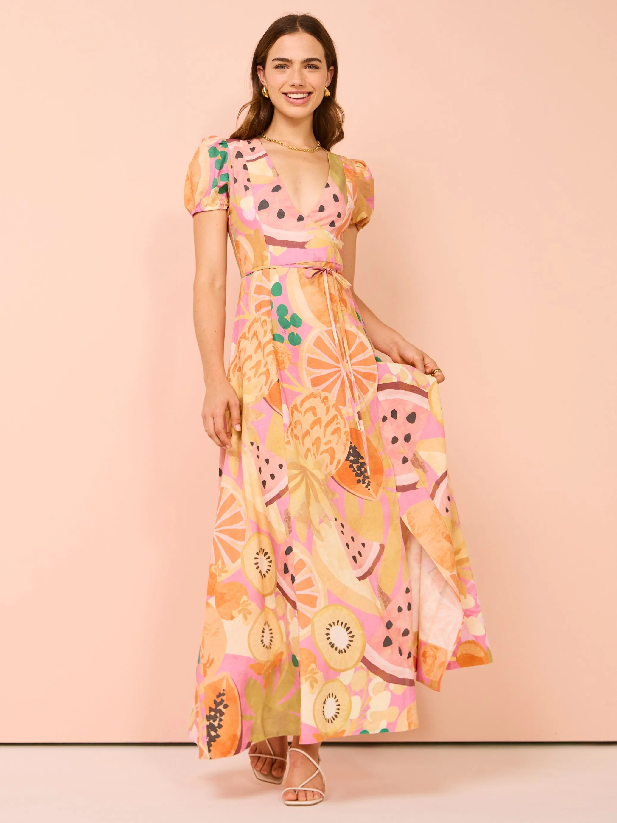 By Nicola Havana Wrap Maxi Dress in Fruit Punch