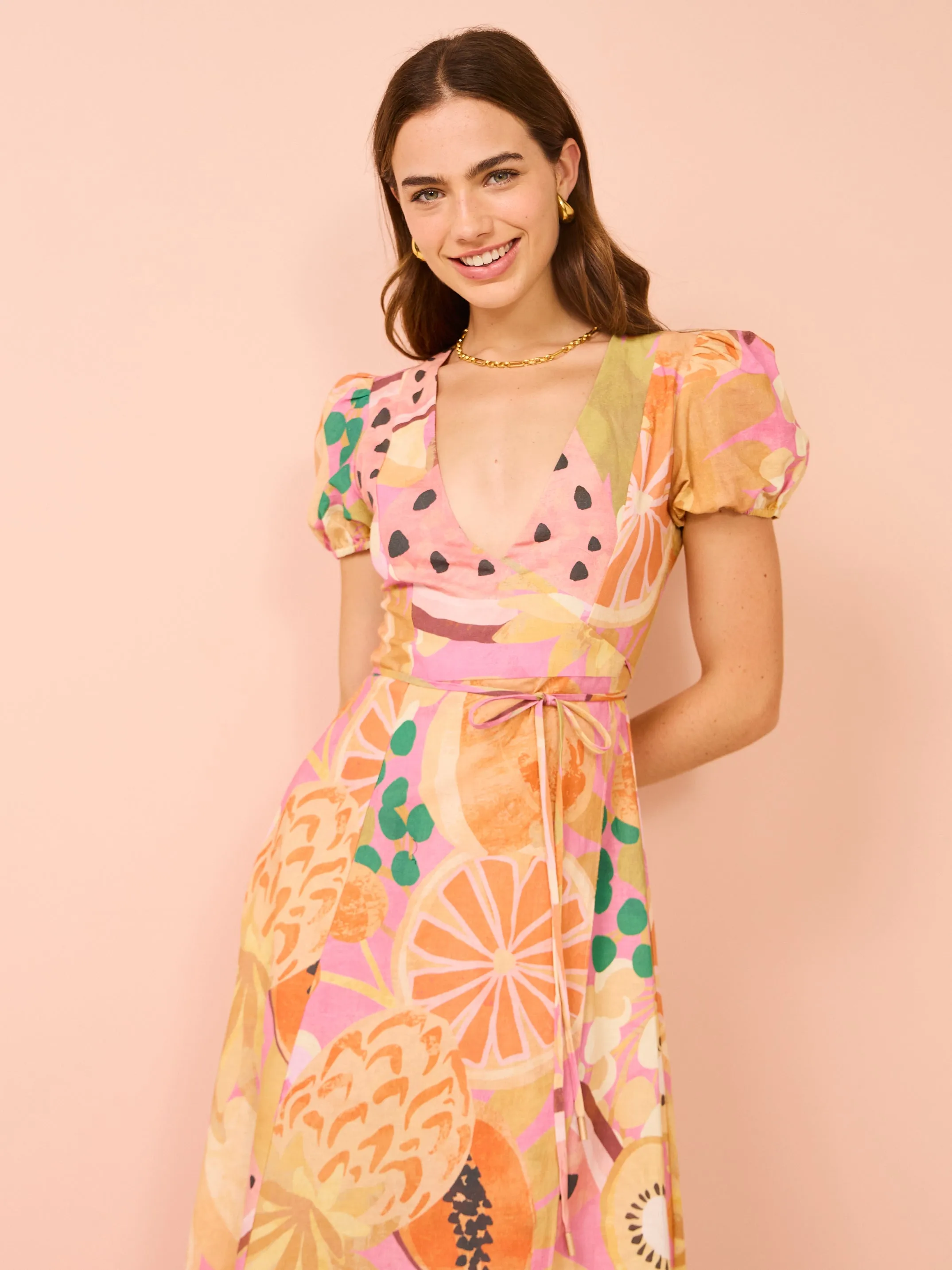 By Nicola Havana Wrap Maxi Dress in Fruit Punch