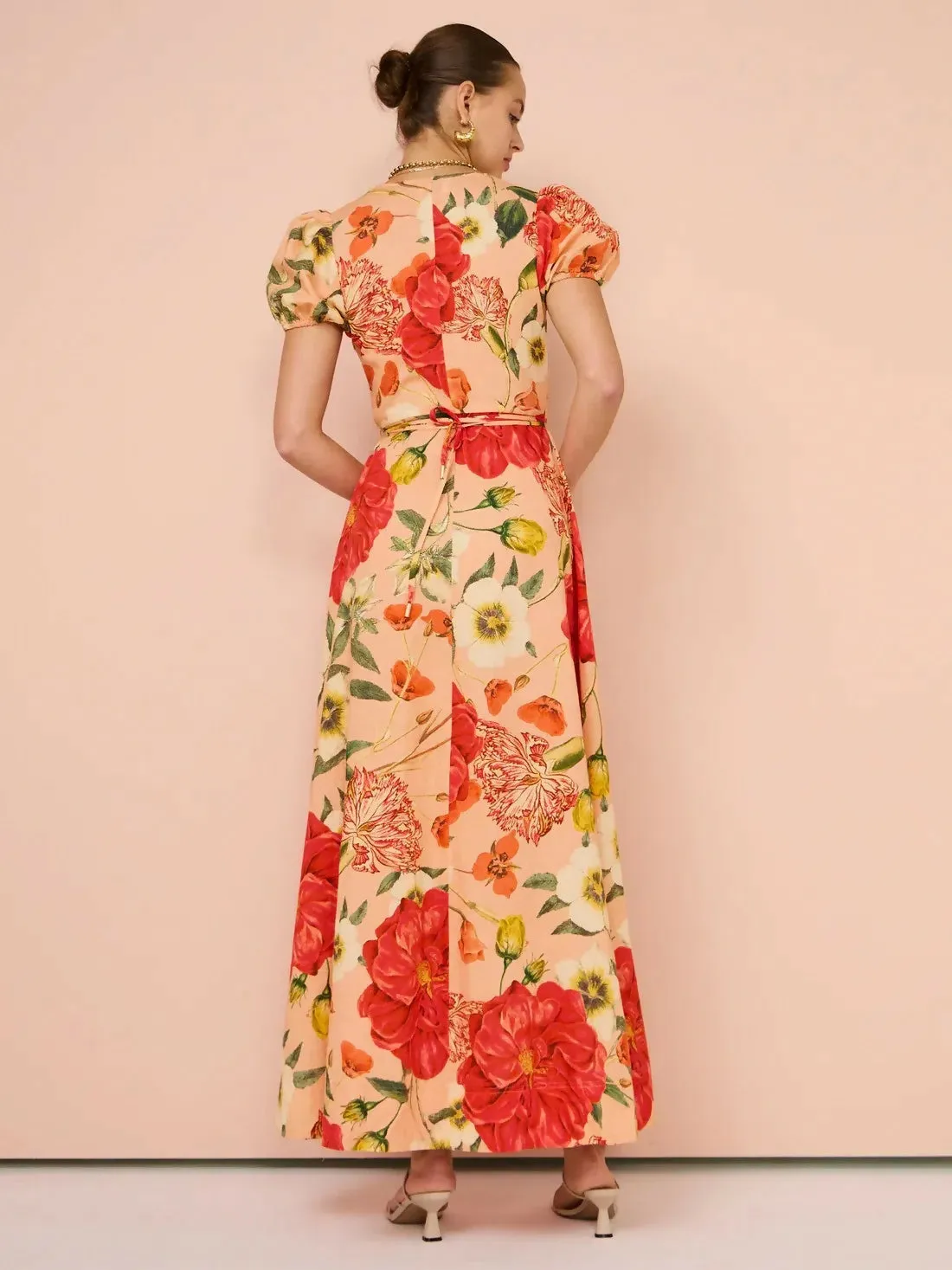 By Nicola Havanna Wrap Maxi Dress In Raspberry Punch Floral