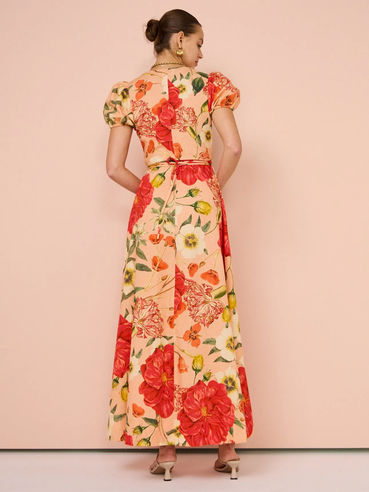 By Nicola Havanna Wrap Maxi Dress in Raspberry Punch Floral