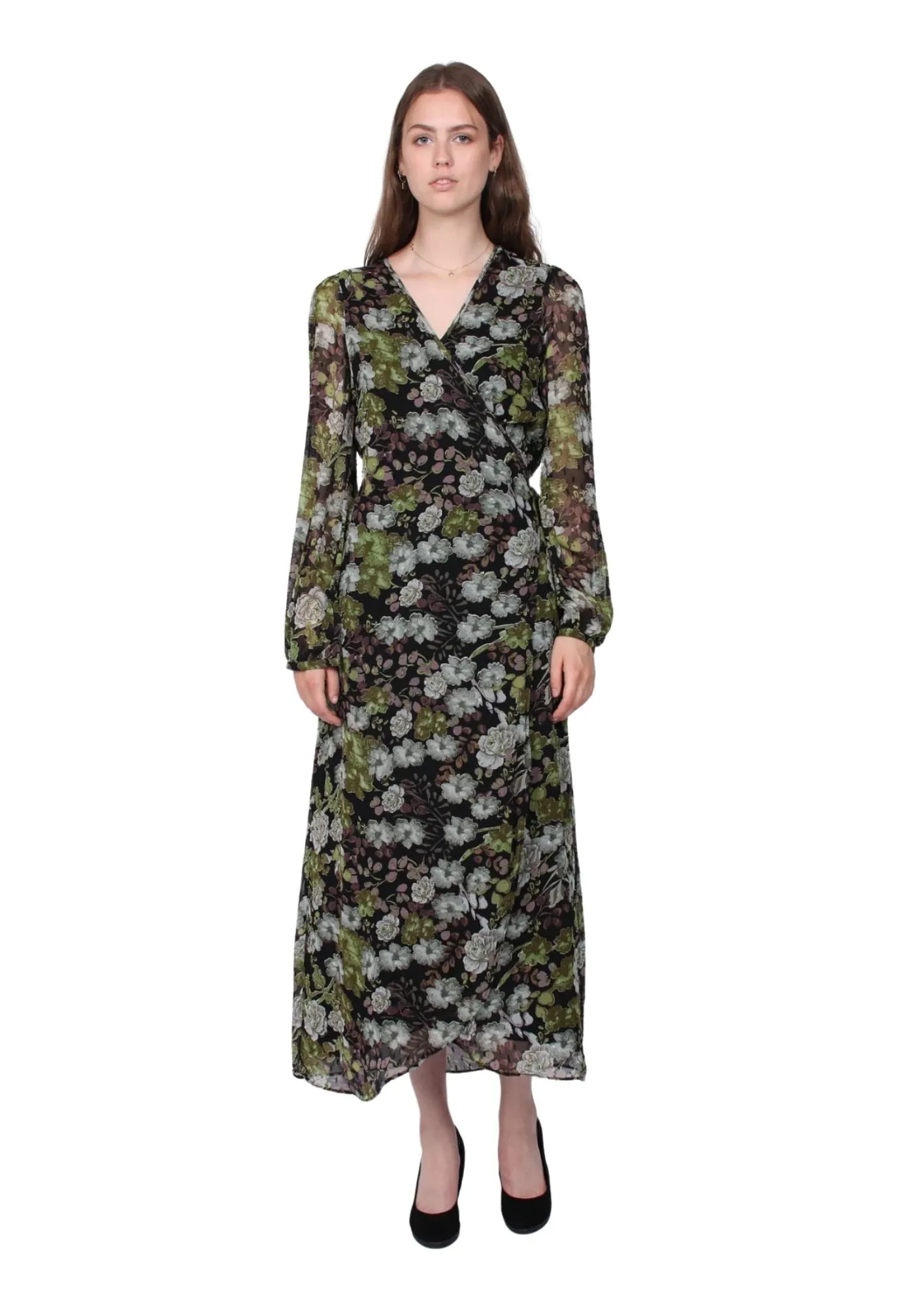 BYTIMO - Green Garden Delicate Wrap Dress