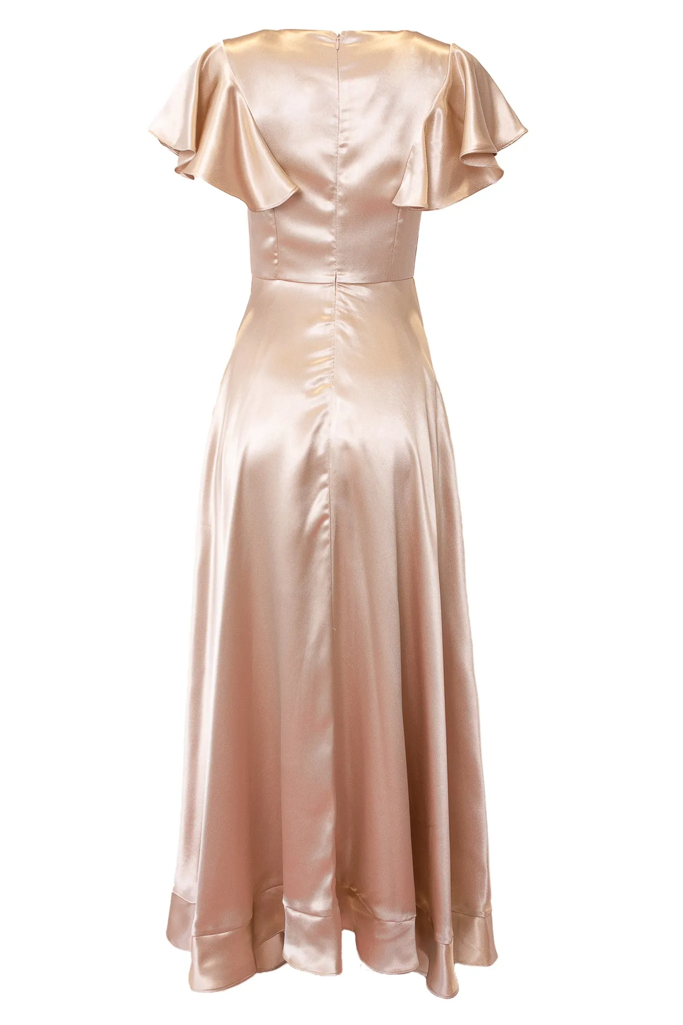 Callie Dress in Champagne Satin