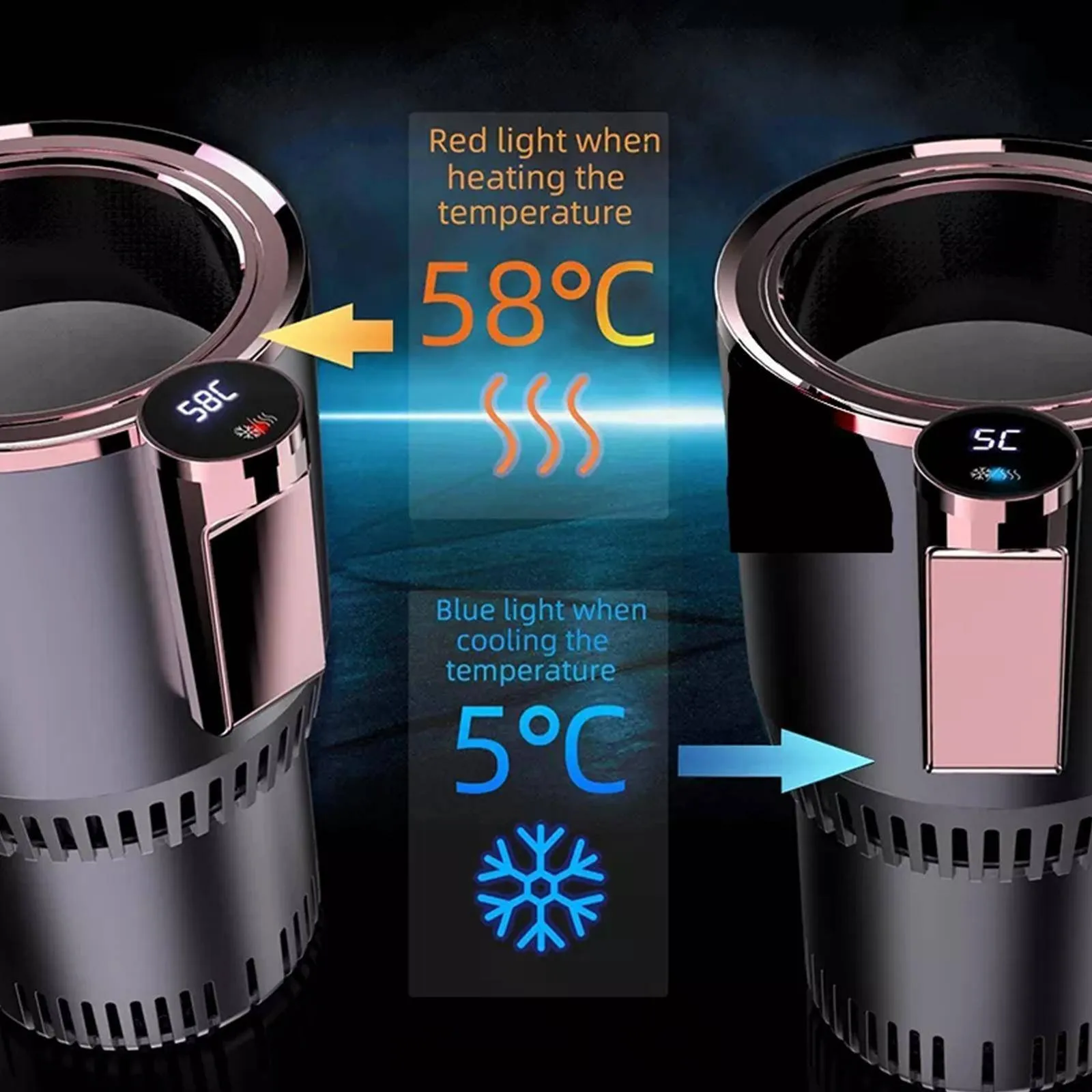 Car Heating Water Cup Car Coffee Warmer Beverage Temperature Display