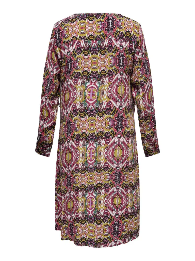 CARHAYLIE LIFE L/S WRAP DRESS AOP CUR