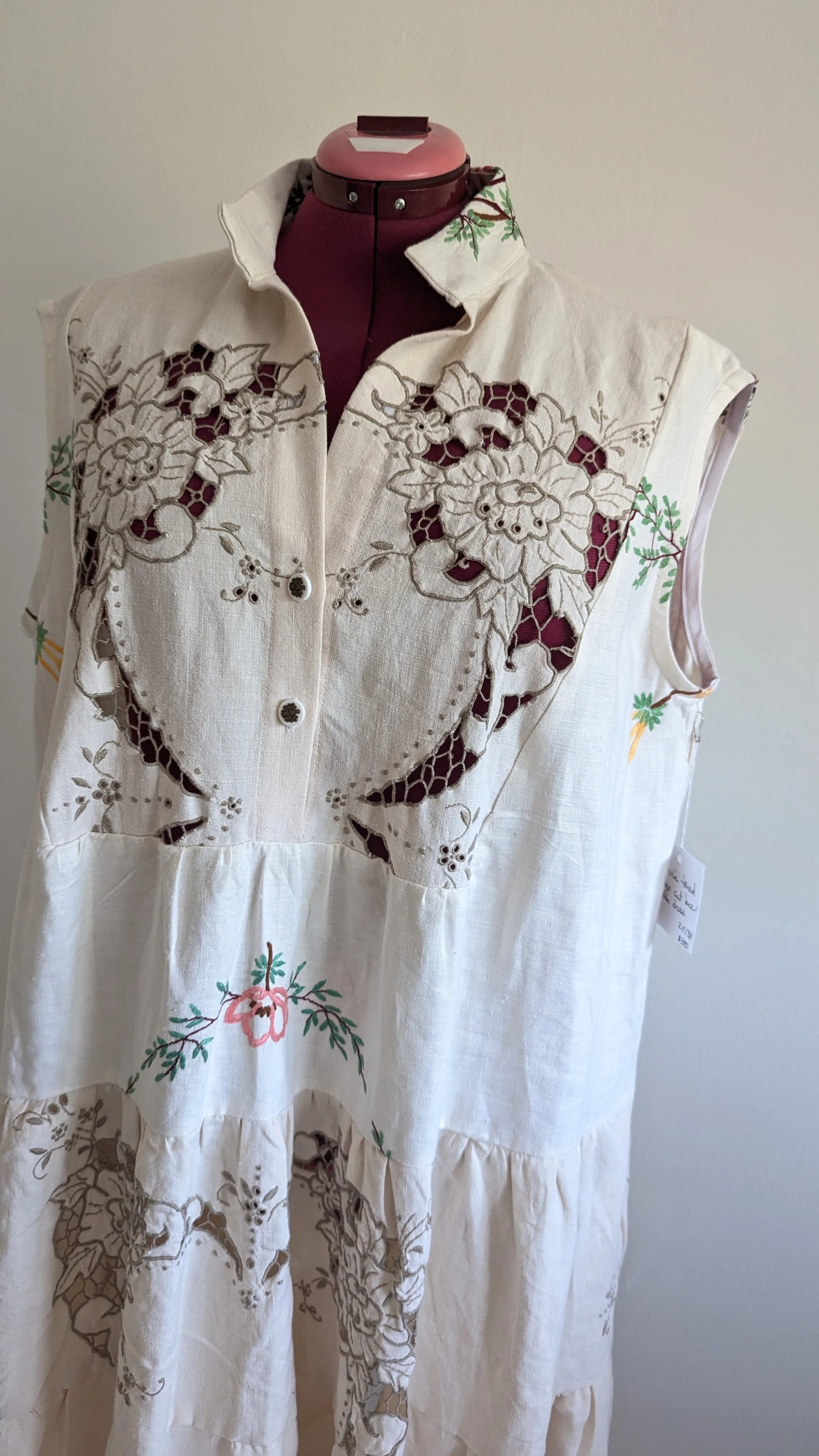 Carrie Dress - One of a Kind Upcycled & Vintage Cotton & Linen  Size 2X/3X #CAR18