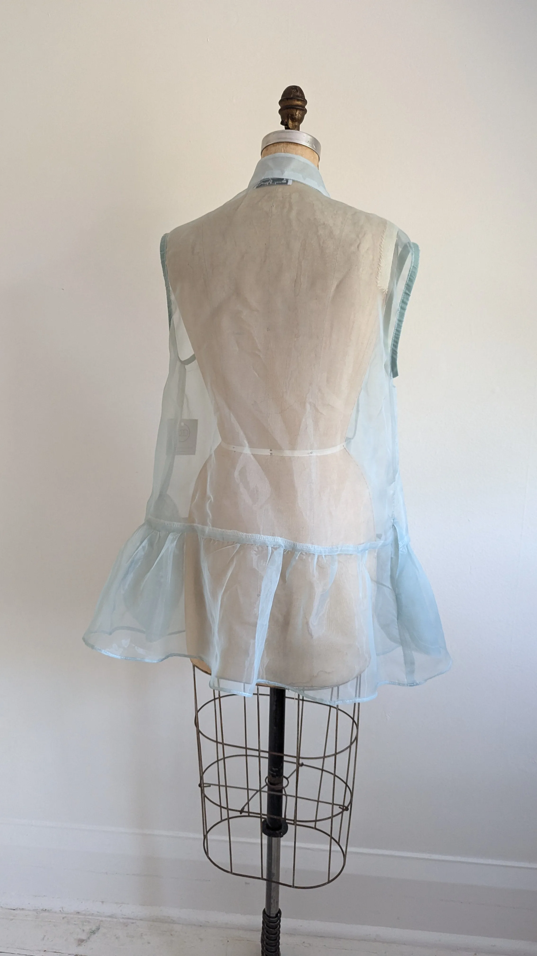 Carrie Dress - One of a Kind Upcycled & Vintage Sheer Mini Dress Size L/XL #CAR7